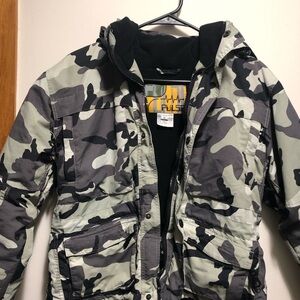 Pulse Snowboard Jacket Youth Boys Black & Grey Camo Ski Winter Snow Sz XL